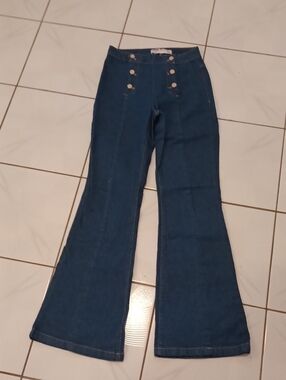 New Koton Mid-Rise Flarefit Jeans with Double Button Front - Sizr W27 L32
